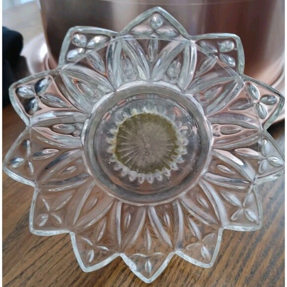 LOTUS Granny Retro Boho Fantasy Chic Crystal & Metal Trinket-Candy Pedistal Dish - Picture 2 of 4